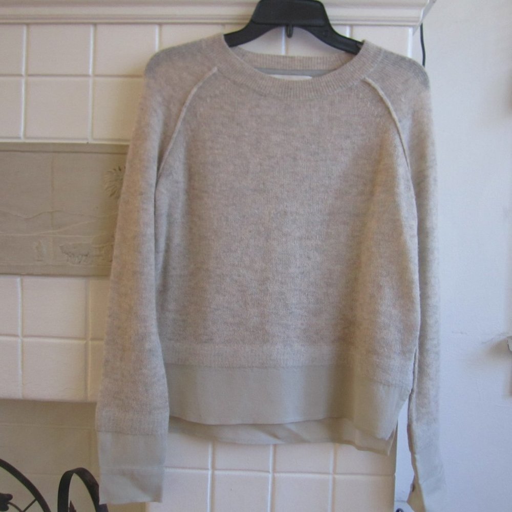 Brochu walker crew neck alpaca wool sweater beige XS
